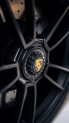 the wheel and tire of a sports car