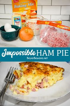 the ham pie is ready to be eaten and put on the table for breakfast or dinner