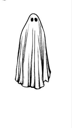 a black and white drawing of a ghost