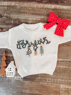 Christmas Embroidery Sweater, Hand Embroidered Christmas Sweater, Embroidery Name Sweater, Embroidered Christmas Sweater, Hand Embroidery Name Sweater, Name Embroidered Sweater, Baby Christmas Sweater, Embroidered Baby Name Sweater, Baby Name Sweater