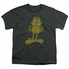 Garfield BIg Ol Cat Kids Youth T Shirt Licensed TV Comic Tee Charcoal Garfield BIg Ol Cat Kids Youth T Shirt Licensed TV Comic Tee Charcoal The Garfield Big Ol Cat Kids Youth T Shirt Item Description: The Garfield Big Ol Cat Kids Youth t-shirt is made from 100% pre-shrunk medium weight cotton.   Kids Youth t-shirt is made from 100% pre-shrunk medium weight cotton.  Every item we sell is original and fully licensed. If a shirt is designated as "distressed", the design contains intentional skips a Garfield Shirt, Garfield Cat, Cat Kids, Movie Shirts, Toddler Tees, Unisex Shorts, Funny Kids, Workout Tee, Kids Tshirts