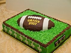 a birthday cake with a football on it