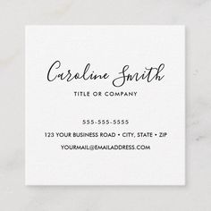 a business card with the words, carolina smith title or company in black ink on white paper