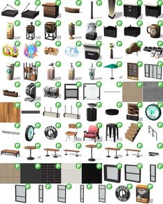 a bunch of different types of furniture and objects that can be found in the game