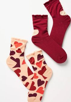 Nwt, Anthropologie, Set Of 2 Pairs, Heart Print Crew Socks. Valentine's Day Is Right Around The Corner! Heart Tights, Valentines Socks, Cable Knit Socks, Velvet Socks, Tech Gloves, Tie Dye Socks, Heart Socks, Knit Tights, Colorful Graphics