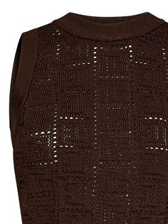 Top | Balmain Women's Top in Brown | SS23 Balmain Top, Balmain Paris, Cropped Tops, Knit Crop Top, Knit Crop, Lace Knitting, Cropped Top, Active Wear Tops, Knitting Designs