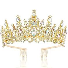 TOBATOBA Tiaras and Crowns for Women Tiaras And Crowns Royal, Birthday Queen Crown, Crowns Royal, Bride Halloween, Crowns For Women, Crown For Women, Royal Crowns, Halloween Headband, Gold Tiara