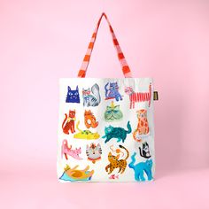 Cat Club Tote Bag Funky Objects, Toothpaste Kisses, Eleanor Bowmer, Pet Parent Gifts, Cat Tote Bag, Cute Cat Illustration, Cat Illustrations, Animal Illustration Art, Cat Tote