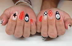 Zach Bryan Concert Nail Ideas, Fun And Colorful Nails, Punchy Fall Nails, Pitbull Concert Nails, White Mexican Nails, Fun Concert Nails, Ghost Cowboy Nails, Western Flame Nails, Zach Bryan Nail Ideas