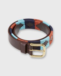 These are classic hand-embroidered leather polo belts made in Colombia using local tanneries and artisans. While they look cool, they're designed for wear during a real polo game on horseback, so rest assured they'll stand up to the rigors of weekend wear just fine. Golf Shop, Chocolate Leather, Orange Sky, Embroidered Leather, Clothing Catalog, Boots And Sneakers, Weekend Wear, Shoe Care, Free Bag