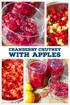 cranberry chutney with apples collage