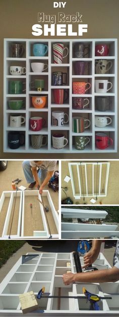 the diy coffee table shelf is made from an old door