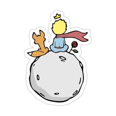 the little prince sitting on top of a rock sticker