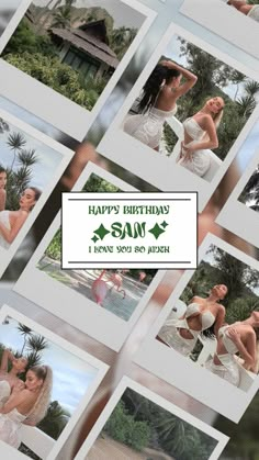 a collage of photos with the words happy new year and two women in white dresses