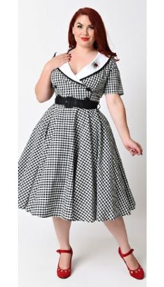 Retro Inspired Dress, Black Gingham, 1950s Style, Plus Size Vintage, Boys Fashion, Vintage Style Dresses