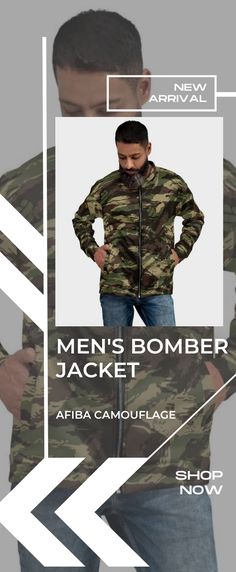 AFIBA Camouflage Men's Bomber Jacket. Add a little zing to your wardrobe with this vibrant All-Over Print Bomber Jacket. • 100% polyester • Fabric weight: 6.49 oz/yd² (220 g/m²), weight may vary by 5% • Brushed fleece fabric inside • Unisex fit • Overlock seams • Sturdy neck tape • Silver YKK zipper • 2 self-fabric pockets • Blank product components sourced from the US and China 😀For more collection, click link on the image. #afiba #afibacamo #afibacamouflage #menscamojacket #camojacket #camo Camo