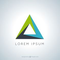 abstract triangle logo design with blue and green colors