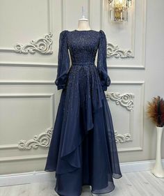 Fashion Dresses Formal, Dress Pesta, Gowns Dresses Elegant, Stylish Wedding Dresses, Fancy Dresses Long, Women Dresses Classy, Blue Theme