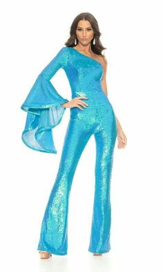 Look 80s, Ashley Lauren, Pageant Wear, One Shoulder Jumpsuit, Sequin Jumpsuit, Disco Outfit, How To Hem Pants, Dress Purchase, Be Bold