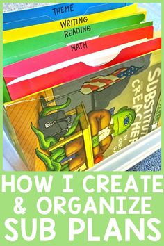 how i create and organize sub plans for kids