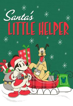 santa's little helper with mickey mouse and goofy