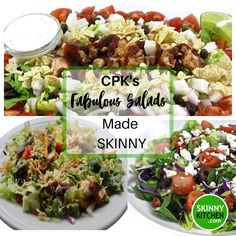 four different salads are shown with the caption's above them