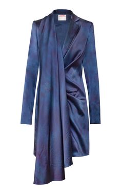 Alejandra Alonso Rojas Draped Silk Blazer Dress