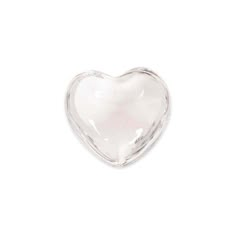 a clear heart shaped object on a white background