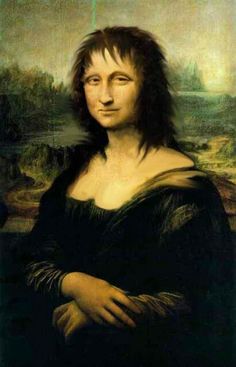 a painting of a woman with long hair and black dress, holding her arms crossed in front of her chest