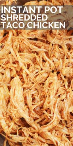 the instant pot shredded taco chicken is ready to be cooked in the slow cooker