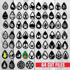 the set of 24 cut files for silhouettes is shown in different shapes and sizes