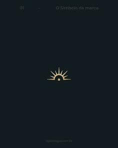 the sun shines brightly on a black background, with gold text below it that reads o simbol da marca