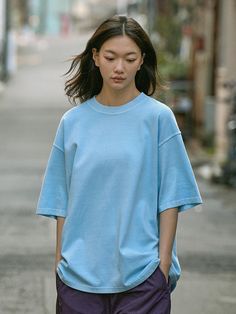 This is a comfortable and trendy t-shirt that is made out of high quality cotton 100%  fabric. With design detail of oversized silhouette and pigment washed fabric, it gives a trendy and modern look. - Round ribbed neckline- Oversized silhouette with dropped shoulder- Pigment washed fabric Oversized Washed Cotton T-shirt, Blue Cotton Drop Shoulder T-shirt, Washed Blue Cotton T-shirt For Streetwear, Acid Wash Oversized Short Sleeve T-shirt, Oversized Acid Wash Cotton Tops, Oversized Acid Wash Basic T-shirt, Washed Blue Relaxed Fit T-shirt With Short Sleeves, Relaxed Fit Washed Blue T-shirt With Short Sleeves, Washed Blue Relaxed Fit Short Sleeve T-shirt