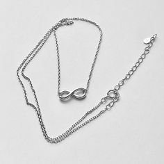 925 Silver Small 16" Infinity Necklace with 2" Extension, Dainty Necklace, Eternal Love Necklaces, Silver Chains, 925 Stamped Length: 16" with 2" extension  Pendant Height: 6 mm Finish: Rhodium Plated Material: 925 Sterling Silver Necklaces Silver, Silver Chains, Infinity Necklace, Endless Love, Love Necklace, Dainty Necklace, Rhodium Plated, Pendant Necklaces, Silver Chain