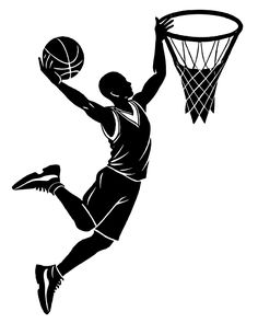 a basketball player dunking the ball into the hoop with his legs in the air