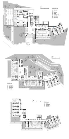 two diagrams showing the different sections of a building with multiple levels, and various floors