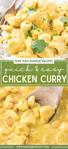 one pan dinner recipe chicken curry is an easy and delicious meal that's ready in under 30 minutes