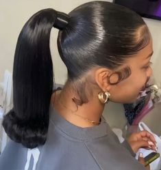 #ponytail #ponytailweave #slickedbackhair #barbie #ponytailblackhairstyles #hairstylesforlonghair Front Lace Wigs, Barbie Ponytail, Slick Ponytail, Weave Ponytail Hairstyles, Sleek Ponytail Hairstyles, Birthday Hairstyles, Black Ponytail Hairstyles, Cute Braided Hairstyles, Pretty Braided Hairstyles