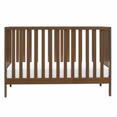 Ema 3-in-1 Convertible Crib - Walnut Metal Crib, Wood Crib, College Living, Kitchen Wine Rack, Bar Table And Stools, Toddler Mattress, Pub Set, Metal Lockers, Nursery Crib