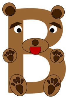 the letter b is for bear with its paws on it's face and eyes