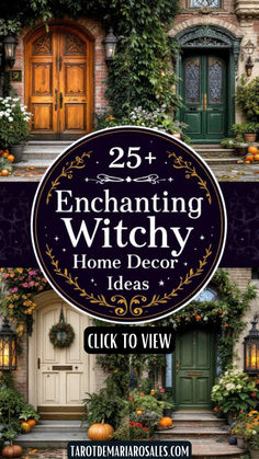 the front and back cover of an enchanting witch home decor