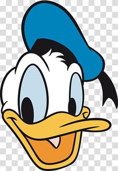 donald duck wearing a blue hat and smiling