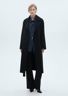 Office Look Women, Mango Coat, Womens Office, Wrap Coat