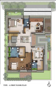 the floor plan for a three bedroom apartment with an attached bathroom and living room area