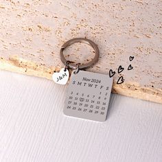 Custom Calendar Keychain, Special Date Keychain, Engraved Keyring, Couples Keychain, Girlfriend Boyfriend Gift, Christmas Gift for Friend  Celebrate your special moments with our Custom Calendar Keychain. This unique keychain allows you to mark important dates, such as birthdays, anniversaries, or any memorable occasion, making it a thoughtful gift or personal accessory. This keychain makes an ideal gift for friends and family, whether for birthdays, weddings, or holidays. It's a meaningful way to commemorate special moments and show you care. 🌟 D E T A I L S 🌟 * Handmade with love and care. * Finish: Silver, Gold * Dia: 3.3cm * 3.5cm * Material: copper 🌟 H O W ∙ T O ∙ O R D E R 🌟 1. Choose a color you prefer. 2. Enter the message you want to engraved on it. 3.Add to cart and check out Calendar Keychain, Couples Keychain, Unique Keychain, Couples Keychains, Personalized Couple Gifts, Custom Calendar, Unique Keychains, Christmas Gifts For Friends, Personalized Couple