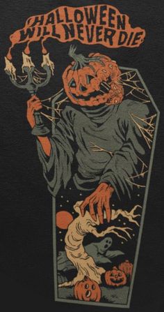 a black t - shirt with an image of a skeleton holding a pumpkin