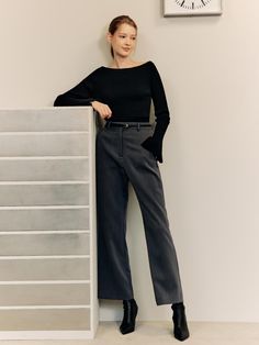 This is a feminine and modern pants by ZEROSTREET that is made out of high quality and sturdy material. With distinctive mood of the design and comfortable wear, you can style it for your stylish daily outfit.- Basic design and striaght silhouette- High waistline and slim waist- Belt included for various styling Tailored Straight Leg Winter Bottoms, Elegant Winter Office Wear Bottoms, Elegant Winter Bottoms For Office, Relaxed Fit Elastane Wide Leg Pants For Work, Winter Office Pants With Stretch, Tailored Wide Leg Fall Pants, Tailored Straight Leg Winter Pants, Stretch Pants For Office In Winter, Fitted Straight Leg Pants For Winter