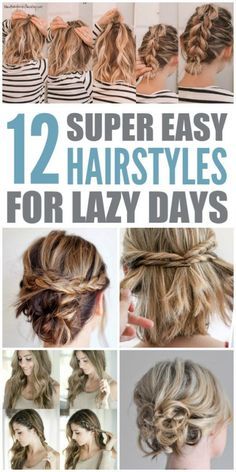 Updos Hairstyles, Lazy Day Hairstyles, Short Hair Up, Super Easy Hairstyles, Lazy Hairstyles, Second Day Hairstyles, Easy Hairstyles For Medium Hair