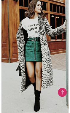 Rok Outfit, Leopard Print Coat, Paris Mode, Rock Outfit, Bohol, Print Coat, Rock Punk, Winter Trends, Cool Street Fashion