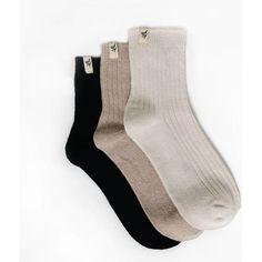 Cozy Earth The Plush Modern Crew Sock ~ Set of 3 Socks Black Neutral Socks, Almond Creme, Best Sheets, Oprahs Favorite Things, Holiday Packing, Bamboo Pajamas, Best Pajamas, Bamboo Sheets, Bamboo Socks